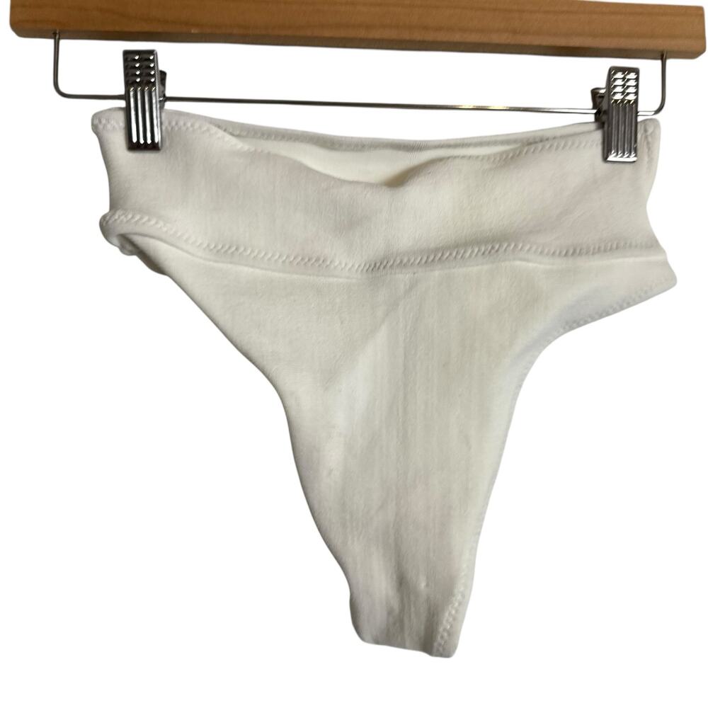Bound by Bond Eye The Carey White Brief Foldover High Waist Bikini Swim Bottoms - Picture 6 of 9